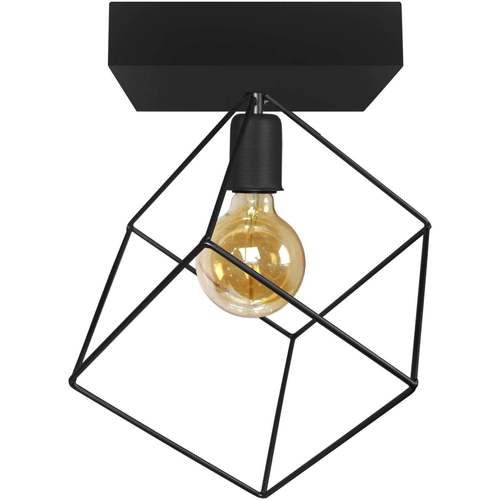 Maison & Déco Lustres / suspensions et plafonniers Tosel Plafonnier géométrique métal noir Noir