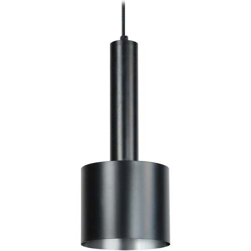 Maison & Déco Lustres / suspensions et plafonniers Tosel Suspension cylindrique métal noir et aluminium Noir