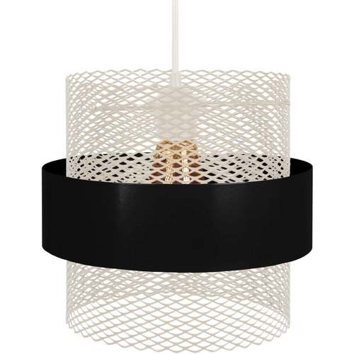 Maison & Déco Lustres / suspensions et plafonniers Tosel Suspension cylindrique métal noir et blanc Noir