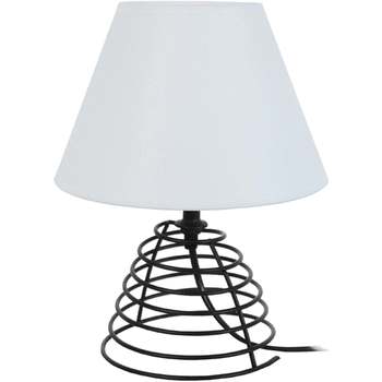 Maison & Déco Lustres / suspensions et plafonniers Tosel Lampe de chevet conique métal noir et blanc Noir