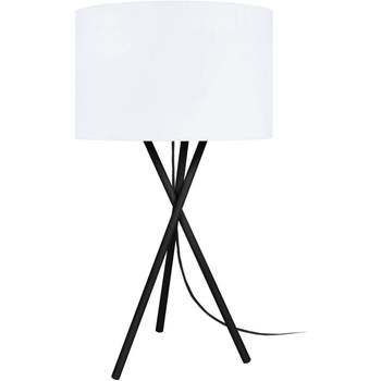 Maison & Déco Lustres / suspensions et plafonniers Tosel Lampe de chevet trépied métal noir et blanc Noir