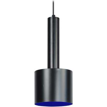 Maison & Déco Lustres / suspensions et plafonniers Tosel Suspension cylindrique métal noir et bleu Noir
