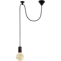 Maison & Déco Lustres / suspensions et plafonniers Tosel Suspension ampoule métal noir et bronze Noir