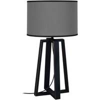 Maison & Déco Lampes de bureau Tosel Lampe de chevet colonne bois noir et gris Noir