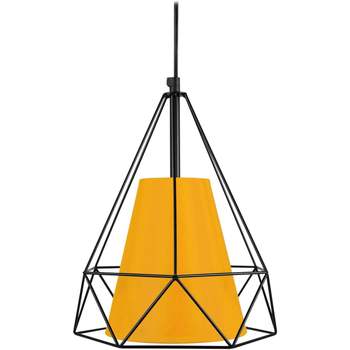 Maison & Déco Lustres / suspensions et plafonniers Tosel Suspension géométrique métal noir et jaune Noir