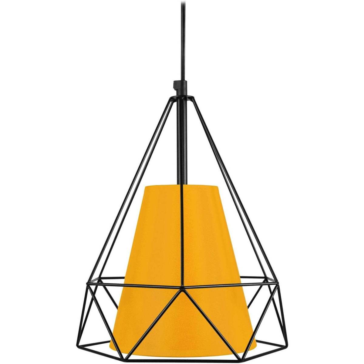 Maison & Déco Lustres / suspensions et plafonniers Tosel Suspension géométrique métal noir et jaune Noir