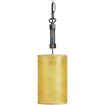 Maison & Déco Lustres / suspensions et plafonniers Tosel Suspension cylindrique métal noir et jaune Noir