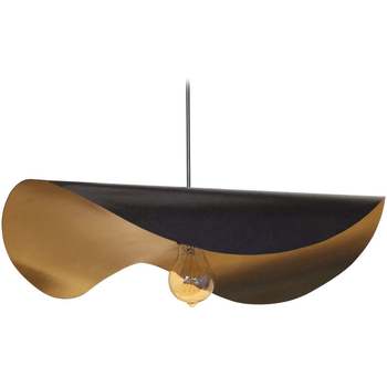 Lampe De Chevet Bras Métal Lustres / suspensions et plafonniers Tosel Suspension chapeau de dame métal noir et or Noir