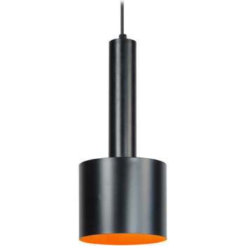 Maison & Déco Lustres / suspensions et plafonniers Tosel Suspension cylindrique métal noir et orange Noir