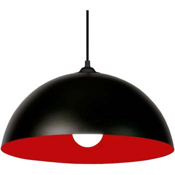 Maison & Déco Lustres / suspensions et plafonniers Tosel Suspension dôme métal noir et rouge Noir