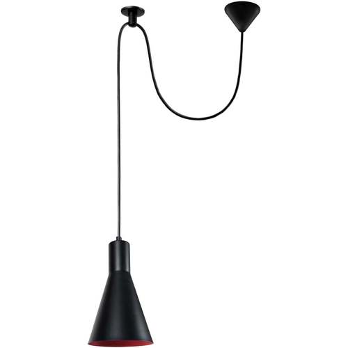 Maison & Déco Lustres / suspensions et plafonniers Tosel Suspension conique métal noir et rouge Noir