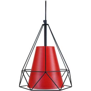 Maison & Déco Lustres / suspensions et plafonniers Tosel Suspension géométrique métal noir et rouge Noir