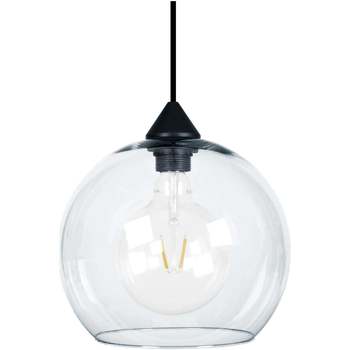 Maison & Déco Lustres / suspensions et plafonniers Tosel Suspension globe verre noir et transparent Noir