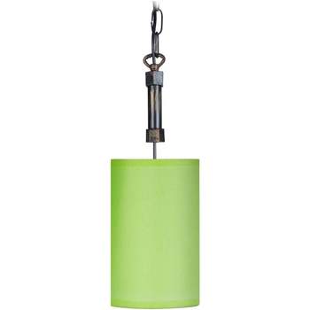 Maison & Déco Lustres / suspensions et plafonniers Tosel Suspension cylindrique métal noir et vert Noir