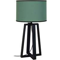 Maison & Déco Lampes de bureau Tosel Lampe de chevet colonne bois noir et vert Noir
