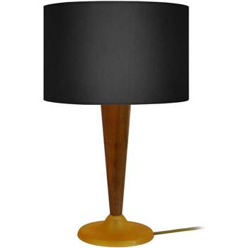 Maison & Déco Lampes de bureau Tosel Lampe de chevet conique verre et bois noyer et noir Marron