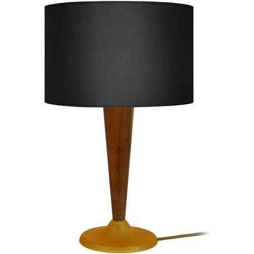 Maison & Déco Lampes de bureau Tosel Lampe de chevet conique verre et bois noyer et noir Marron