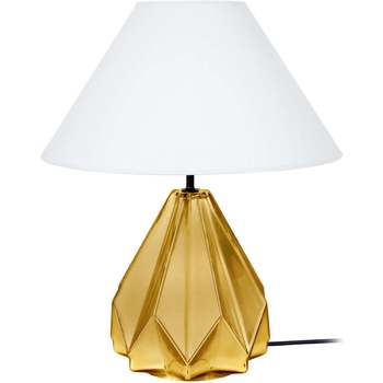 Maison & Déco Diam 90 cm Tosel Lampe de salon géométrique verre or et blanc Doré
