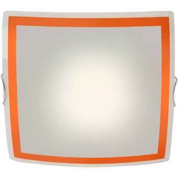 Maison & Déco Lustres / suspensions et plafonniers Tosel Plafonnier carré verre orange Orange