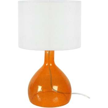 Maison & Déco Lampes de bureau Tosel Lampe de chevet bouteille verre orange et blanc Orange