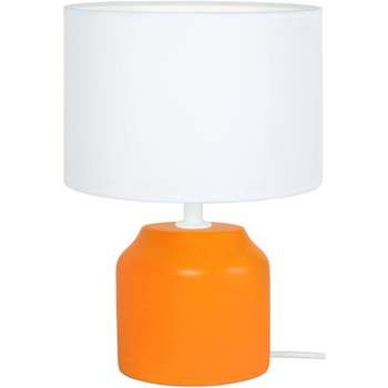 Maison & Déco Lampes de bureau Tosel Lampe de chevet cylindrique bois orange et blanc Orange