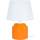 Maison & Déco Soutenons la formation des Tosel Lampe de chevet cylindrique bois orange et blanc Orange