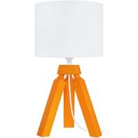Maison & Déco Lampes de bureau Tosel Lampe de chevet trépied bois orange et blanc Orange