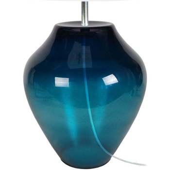 Maison & Déco Stones and Bones Tosel Lampe a poser vase verre pétrole et blanc Bleu