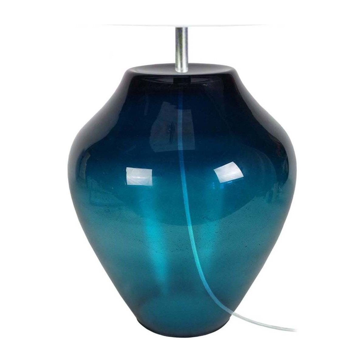 Maison & Déco Lampes de bureau Tosel Lampe a poser vase verre pétrole et blanc Bleu