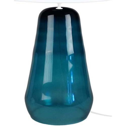 Maison & Déco Lampes de bureau Tosel Lampe de chevet conique verre pétrole et blanc Bleu