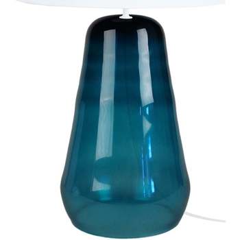 Maison & Déco Lampes de bureau Tosel Lampe de chevet conique verre pétrole et blanc Bleu