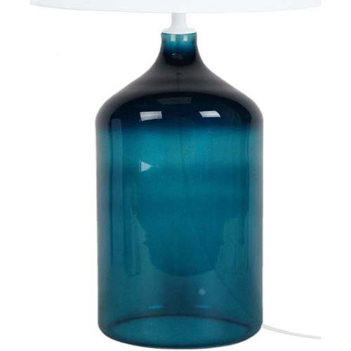 Maison & Déco Lampes de bureau Tosel Lampe de chevet bouteille verre pétrole et blanc Bleu