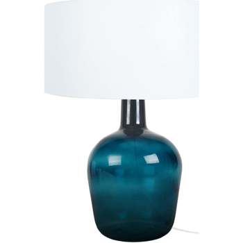 Maison & Déco Lampes de bureau Tosel Lampe de chevet bouteille verre pétrole et blanc Bleu