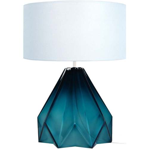 Maison & Déco Lampes de bureau Tosel Lampe de salon géométrique verre pétrole et blanc Bleu