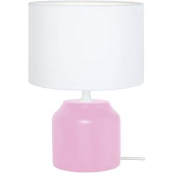 Maison & Déco sous 30 jours Tosel Lampe de chevet cylindrique bois rose et blanc Rose