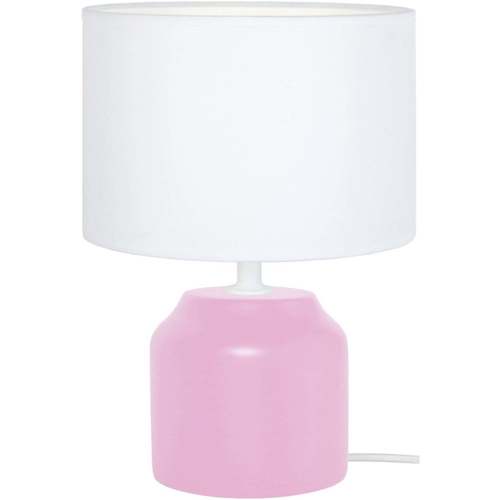 Maison & Déco Lampes de bureau Tosel Lampe de chevet cylindrique bois rose et blanc Rose