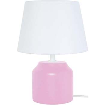 Flora And Co Lampes de bureau Tosel Lampe de chevet cylindrique bois rose et blanc Rose
