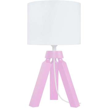 Maison & Déco Lampes de bureau Tosel Lampe de chevet trépied bois rose et blanc Rose