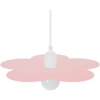 Maison & Déco Lustres / suspensions et plafonniers Tosel Suspension géométrique métal rose pastel et blanc Rose