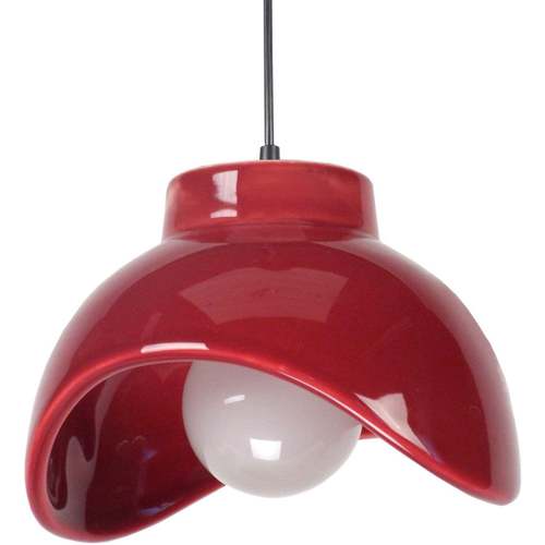 Maison & Déco Lustres / suspensions et plafonniers Tosel Suspension dôme poterie  rouge Rouge