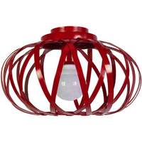 Maison & Déco Lustres / suspensions et plafonniers Tosel Plafonnier globe métal rouge Rouge