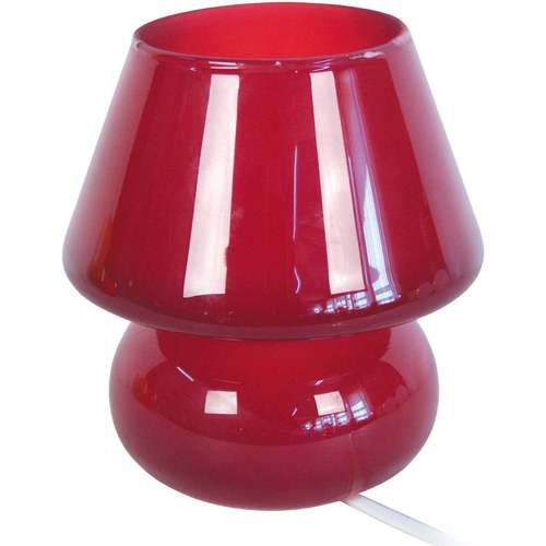 Lampe De Chevet Bras Métal Lampes de bureau Tosel Lampe de chevet champignon verre rouge Rouge