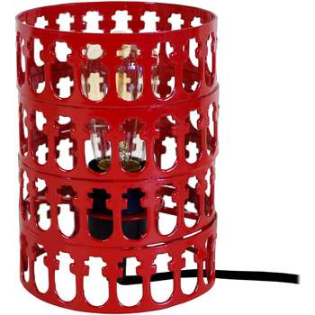 Maison & Déco Stones and Bones Tosel Lampe de chevet cylindrique métal rouge Rouge