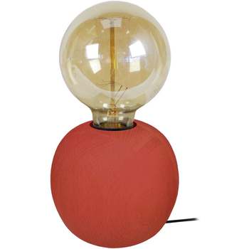 Suspension Conique Tissu Taupe Lampes de bureau Tosel Lampe de chevet globe bois rouge Rouge