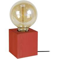 Maison & Déco Lampes de bureau Tosel Lampe de chevet carré bois rouge Rouge