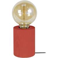 Maison & Déco Lampes de bureau Tosel Lampe de chevet cylindrique bois rouge Rouge