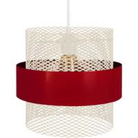 Maison & Déco Lustres / suspensions et plafonniers Tosel Suspension cylindrique métal rouge et blanc Rouge