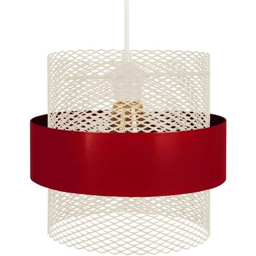 Maison & Déco Lustres / suspensions et plafonniers Tosel Suspension cylindrique métal rouge et blanc Rouge