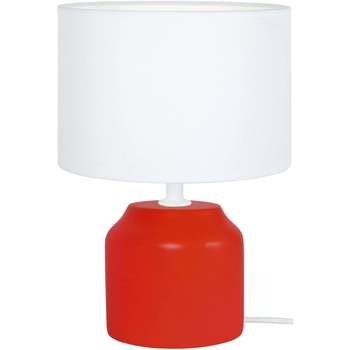 Maison & Déco Lampes de bureau Tosel Lampe de chevet cylindrique bois rouge et blanc Rouge