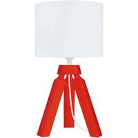 Maison & Déco Lampes de bureau Tosel Lampe de chevet trépied bois rouge et blanc Rouge